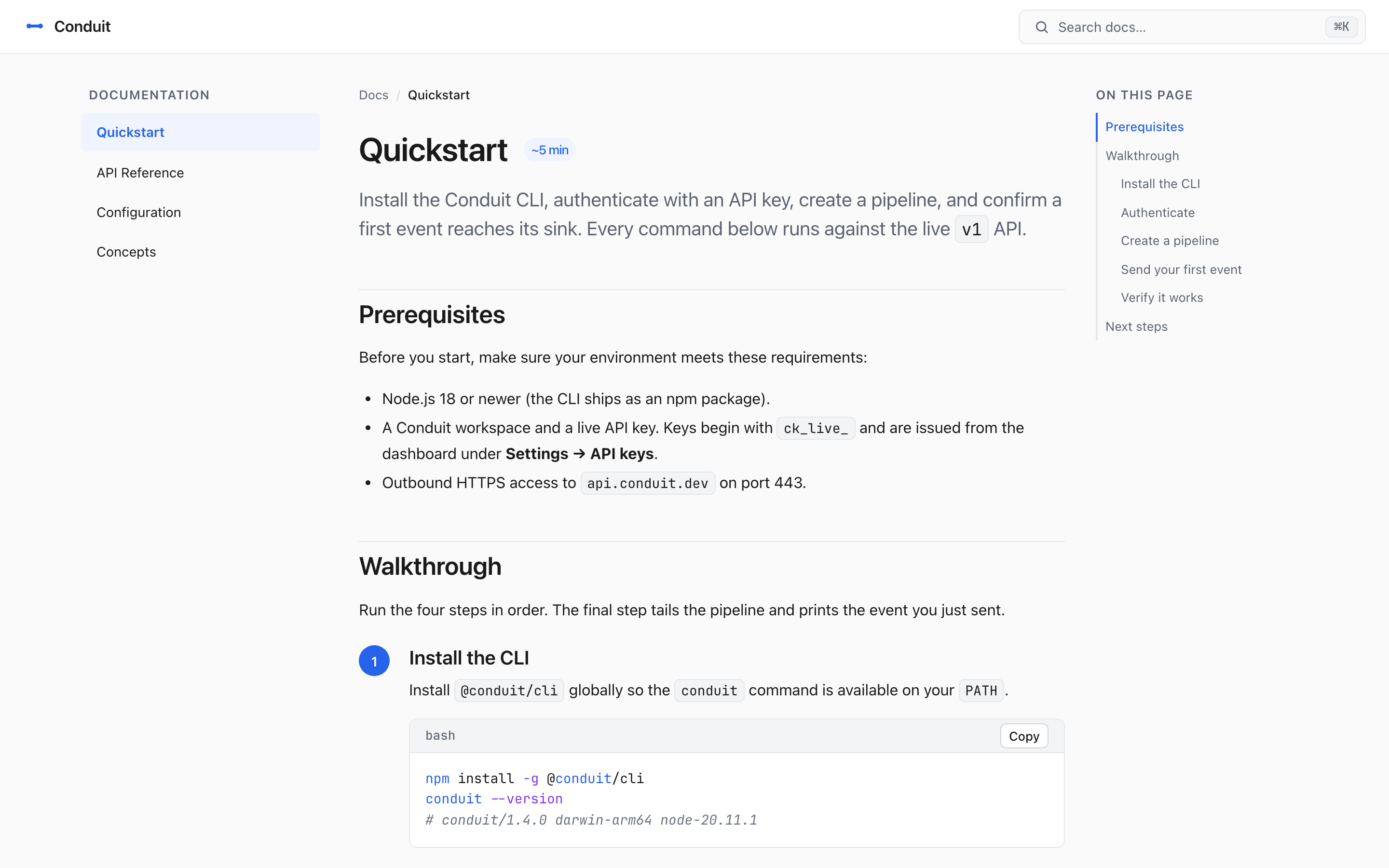 Conduit Docs — a product generated by OPC