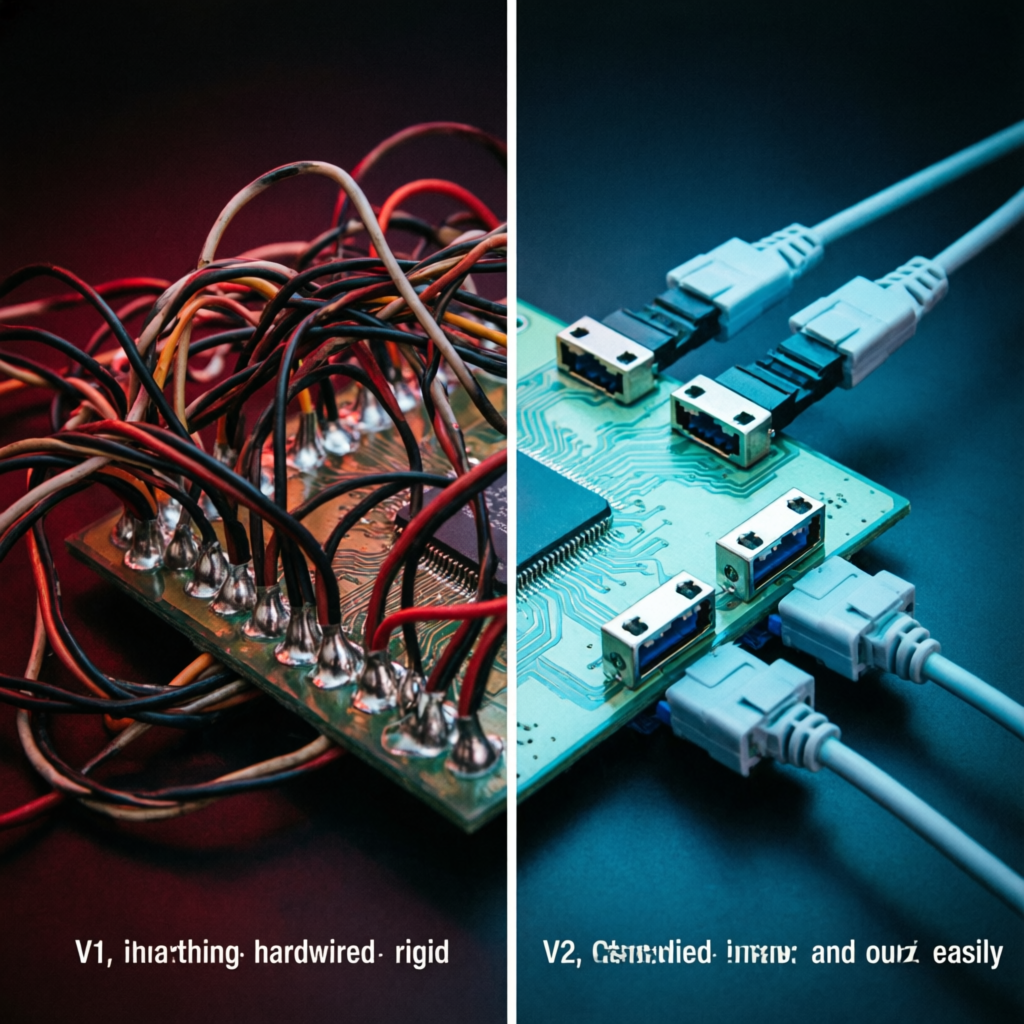 v1 vs v2: from hardcoded to capability contracts